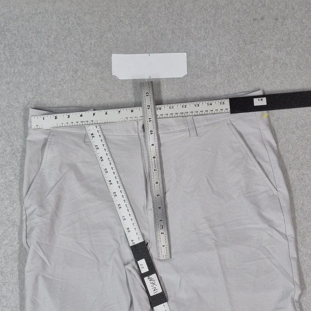 Adidas Men Pants 36X30 Light Gray Chino Golf Nylon Straight Pockets 27